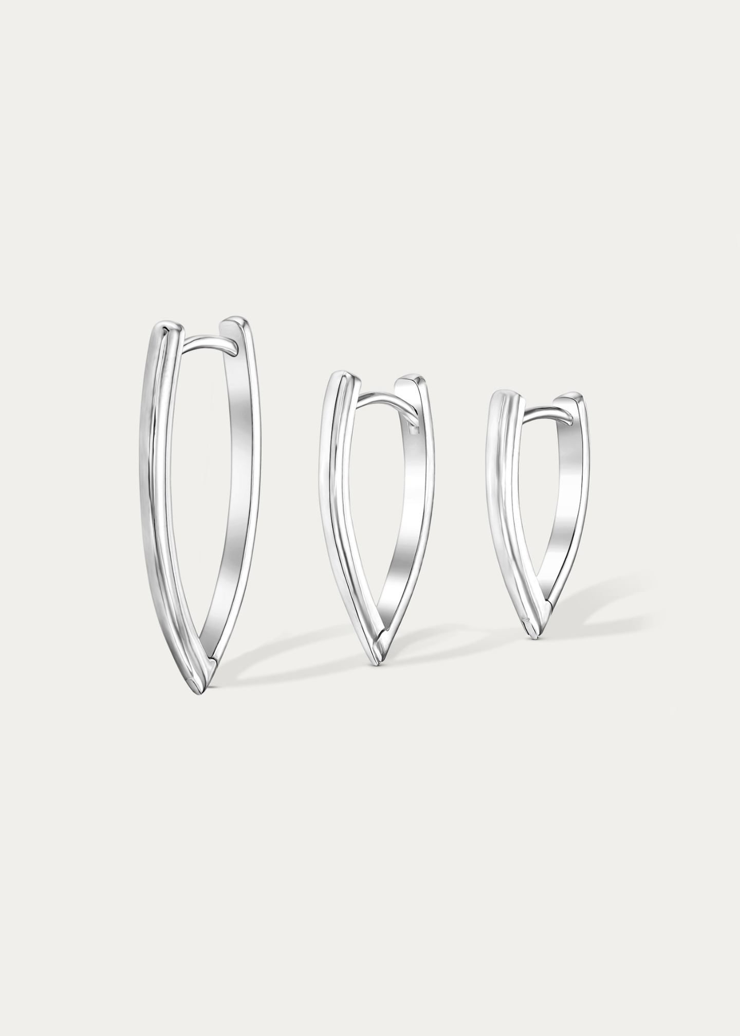 Jane Hoops earrings in small, medium, and large – marquise gold earrings designed by Presiada for a sleek, timeless look.