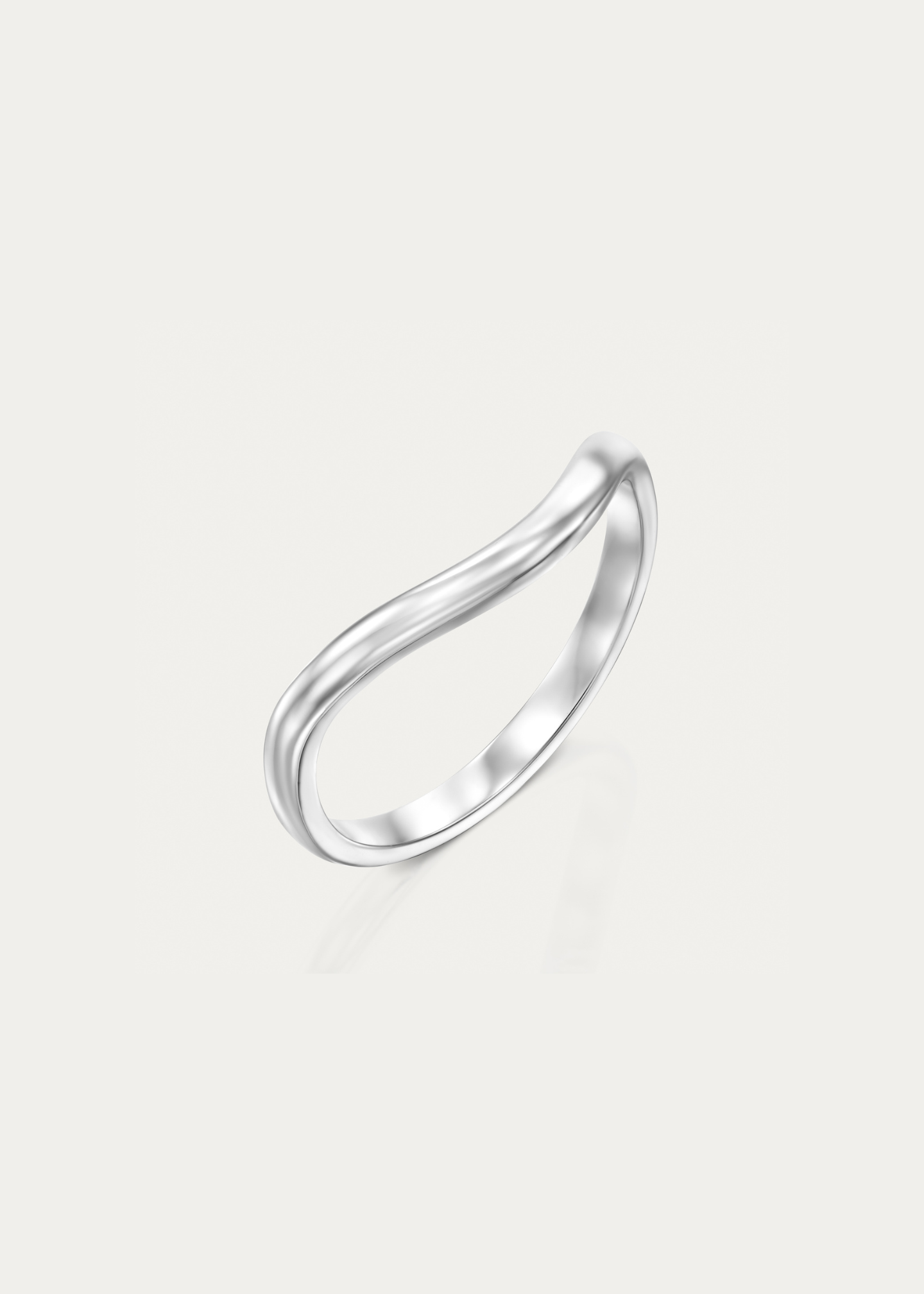 Elegant pack-shot of the Wave Ring by Presiada. A sculptural 14K or 18K gold band with a twisted design, blending contemporary style with timeless grace—ideal as a wedding band or everyday piece.