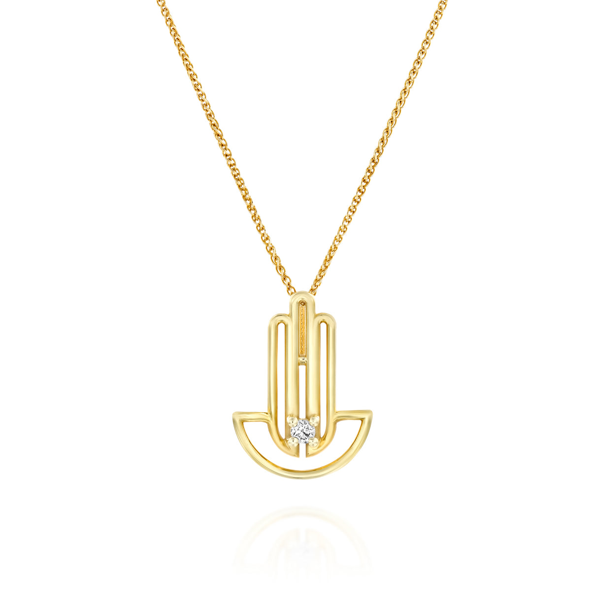 Presiada Jewelry - Hamsika necklace, a minimalist pendant with a delicate Hamsa charm, symbolizing protection and good luck.